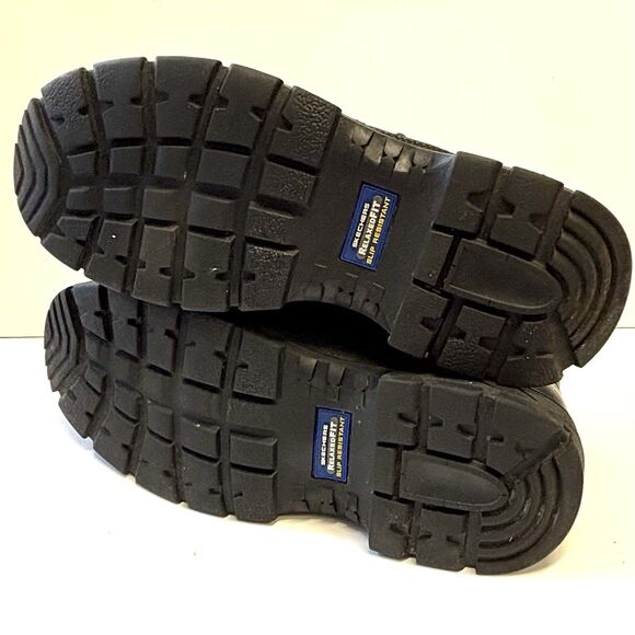 SKECHERS Tactical HydroGuard Hiking Work Boots Black Leather - Picture 9 of 12